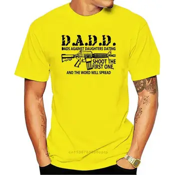 Нова Тениска DADD Dad Againts Дъщерите, Бяла, Обикновени, 100% Памук, 2018, Модерни Маркови Мъжки Потници, Градинска тениска, Однотонная